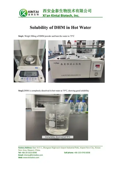 Detection of water solubility of dihydromyricetin Detection of water solubility of dihydromyricetin
