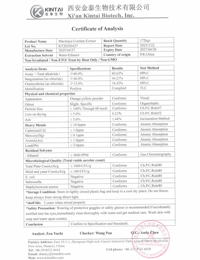 KINTAI Macleaya Cordata Extract KINTAI Macleaya Cordata Extract