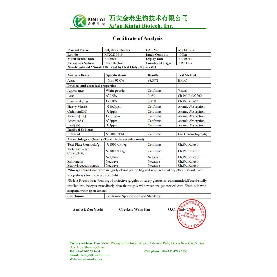 COA of Polydatin Powder COA of Polydatin Powder